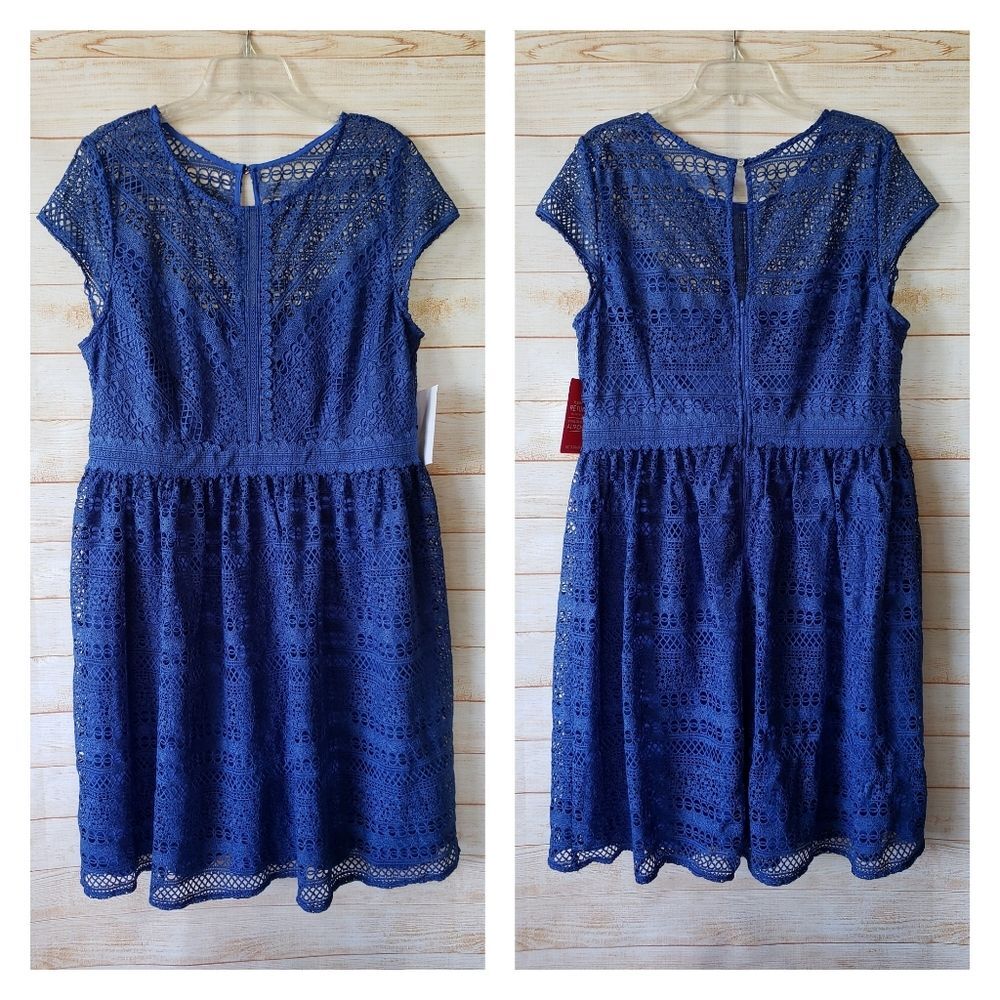 Little Mistress Lace Cap Sleeve Dress Special Occasion Wedding Business Casual